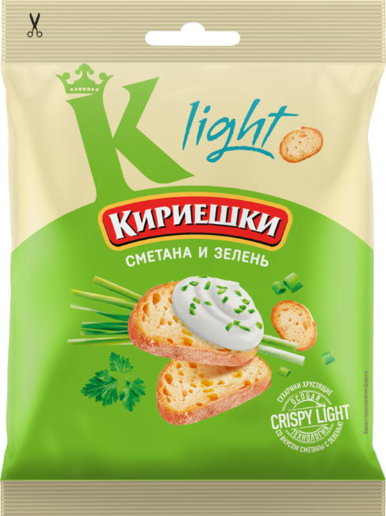 Сухарики со вкусом сметаны и зелени «Кириешки Light», 33 г - купить по ...
