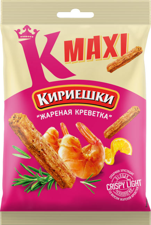 «КириешкиMaxi»,сухарикисовкусомжареныхкреветок,60г