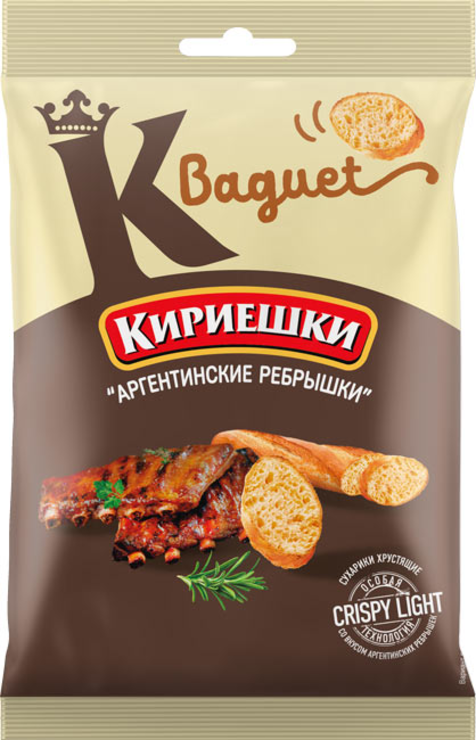 «КириешкиBaguet»,сухарикисовкусомаргентинскихребрышек,50г