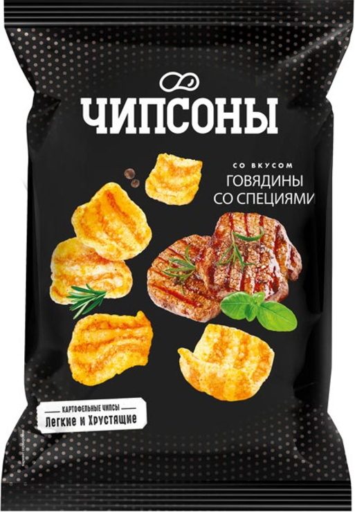 Чипсы со вкусом говядины со специями «Чипсоны», 90 г - купить по цене ...