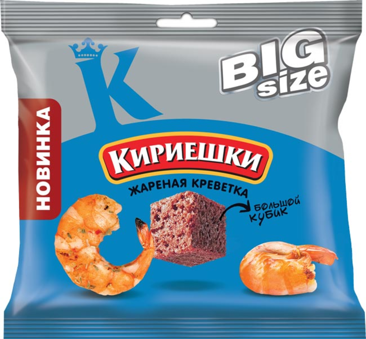 «КириешкиBigSize»,сухарики«Жаренаякреветка»,80г